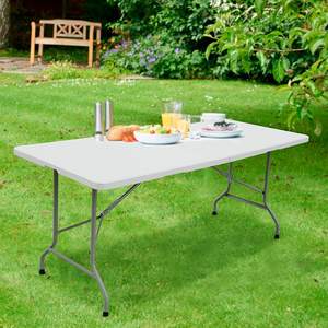 IUNNDS Tragbarer Kunststoff-Picknick-Esstisch 6ft <span class=keywords><strong>8ft</strong></span> Outdoor-Klapptisch und -Stuhl mit Montage für Partys - Product Image 5