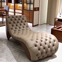 Chaise longue en cuir véritable de style américain, canapé relaxant, fauteuil inclinable, causeuse, lit de repos décontracté, pour usage domestique et hôtelier