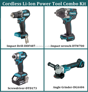 <span class=keywords><strong>Kit</strong></span> Combinado <span class=keywords><strong>Makita</strong></span> de <span class=keywords><strong>18V</strong></span>, Juego de 4 Herramientas Eléctricas Inalámbricas sin Escobillas: Llave de Impacto, Taladro Atornillador, Amoladora Angular - Product Image 6