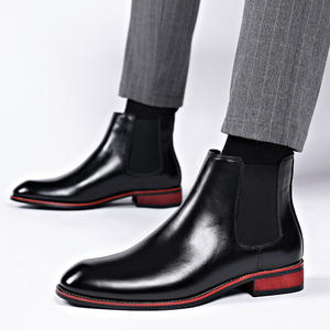 Bottes Chelsea à enfiler de couleur unie, haute qualité, grande taille, vente chaude 2025, bottes de luxe pour hommes - Product Image 1