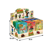 Ensemble de 9 modèles de blocs de construction miniatures d'insectes et de plantes, papillon, coccinelle, libellule, pour enfants, jouet éducatif STEM, cadeau