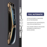 Serrure Intelligente HanDaily de Qualité Supérieure Couleur Or, Verrou de Porte Intelligent Tuya avec Reconnaissance Faciale, Empreinte Digitale et Caméra pour la Maison