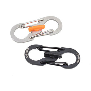 Mousqueton en acier inoxydable Chihu en forme de 8 avec verrou, porte-clés en forme de gourde, mousqueton durable pour sac de voyage, anneau antivol en S - Product Image 5