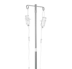 크롬 도금 롤링 IV 폴 롤링 휠 프리미엄 2 또는 4 후크-5 다리 플라스틱베이스 - Product Image 6