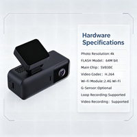 Caméra de tableau de bord 4K avec capteur G, enregistrement en boucle, grand angle, Wi-Fi, enregistreur vidéo HD DVR 2K pour voiture