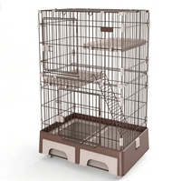 Villa pour chat extra-large à double étage et trois niveaux avec toilettes, pour usage domestique intérieur, espace spacieux toutes saisons, pour chats de grande race