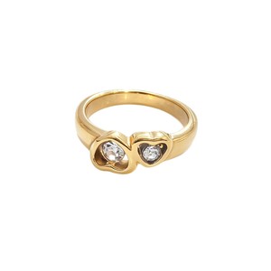yunnique Heart Shaped <b>Rings</b> <b>Gold</b> Silver Plated Titanium Steel Prong <b>Set</b> Diamond Unisex Couple Jewelry Gift Fashion <b>Rings</b> - Product Image 5