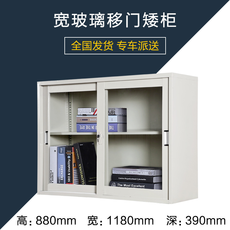 Glass sliding door low cabinet