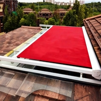 Toldo Retráctil Eléctrico Moderno para Exteriores, Estructura de Sombra de Aleación de Aluminio, Cerramiento de Vidrio, Techo Aislado con Protección Solar