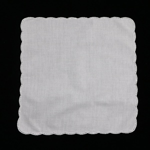 C004: القطن الأبيض بيكو منديل الدانتيل صدفي الحافة المرأة/السيدات الزفاف منديل - Product Image 2