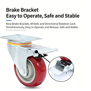 Silent Running Twin <b>Wheel</b> Caster 38mm Premium Pu Hollow Rivet With Total Lock Brake For Kitchen Island Heavy Duty - Product Image 3