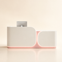 Bureau d'accueil minimaliste en MDF style crème avec tiroirs pour salon de beauté, magasin de vêtements, studio de danse, entreprise