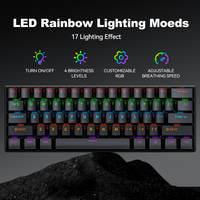 Clavier mécanique de jeu T-WOLF T60, clavier mécanique de jeu RGB à commutation à chaud, clavier mécanique OEM 63 touches, clavier à interrupteurs bleus OEM