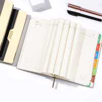 2025 A5 planificateurs Agenda cahier haute qualité couverture en cuir Pu bureau d'affaires utilisation Agenda planificateur