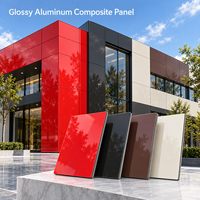 Panneau composite en aluminium brillant 1220x2440mm, revêtement PE, couleur champagne, pour revêtements de colonnes décoratifs