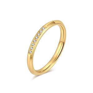<b>Titanium</b> Steel <b>Ring</b> With 3A Zircon Channel Setting Geometric Design For Women Gift Jewelry - Product Image 4