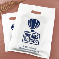 Sacs de Shopping en Plastique Roses Personnalisés avec Logos, Réutilisables, Poignée Découpée, pour Emballage de Vente au Détail de Boutique