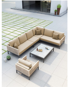 Canapé modulaire moderne en rotin PE de luxe, cour, jardin, multifonctionnel, salon, meubles d'extérieur, canapé - Product Image 4