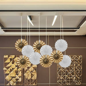 Wholesale Factory Circle Hanging <b>Paper</b> <b>Fans</b> Eco-Friendly Honeycomb Style Flat Party Decoration for Christmas Events - Product Image 2