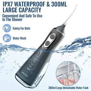 USB Type C OEM Personnalisé IPX7 Portable Flossing <span class=keywords><strong>Jet</strong></span> Pick Irrigateur Oral Sans Fil <span class=keywords><strong>Dentaire</strong></span> Hydropulseur 2023 Nouveau 5 Modes 140psi 300ml - Product Image 3