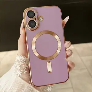 Funda Protectora para Teléfono con Recubrimiento de Esmalte de Color Suave para <span class=keywords><strong>iPhone</strong></span> 16 15 14 Plus 13 <span class=keywords><strong>12</strong></span> 11 Pro Max Transparente Magnética para Carga Inalámbrica - Product Image 6