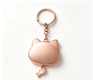 Cute Cat Enamel Metal Key Chain Rose Gold <b>Keyring</b> Pendant Bag <b>Charm</b> Gift Accessory - Product Image 4