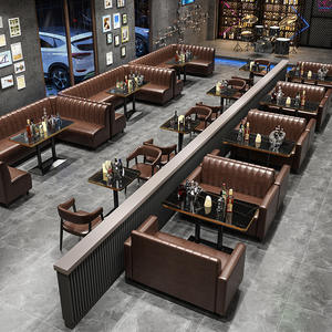 Meubles de salon shisha rétro industriels, canapé en cuir, tables et chaises pour discothèque, restaurant, bar musical - Product Image 2