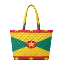 Sac fourre-tout matelassé avec drapeau de la Dominique, sacs à main de travail pour femmes, sacs fourre-tout légers à ouverture supérieure pour les voyages, l'université et la plage
