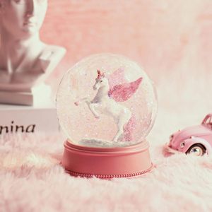 <span class=keywords><strong>100Mm</strong></span> Màu Hồng Long Lanh Thủy Tinh Unicorn Quả Cầu Tuyết Giáng Sinh Quà Tặng Sinh Nhật Cho Cô Gái Bạn Bè Và Vợ - Product Image 1