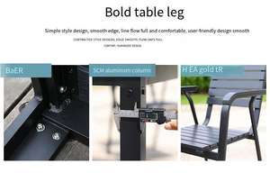 Tables et chaises de restaurant Youya toutes saisons, tailles personnalisées, 4 à 6 places, ensemble de <span class=keywords><strong>table</strong></span> basse d'extérieur en métal pour balcon - Product Image 6