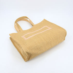 Новая Экологически чистая Сумка-тоут из соломы рафии с индивидуальным логотипом, летняя пляжная сумка через плечо - Product Image 6
