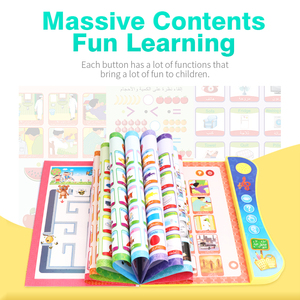 หนังสือเรียนรู้แบบโต้ตอบสำหรับเด็กก่อนวัยเรียน  แบบสัมผัส  มีเสียง  ทำจากพลาสติก  หนังสือเสียงอิเล็กทรอนิกส์  แบบพูดได้  สำหรับการเรียน<span class=keywords><strong>ภาษา</strong></span>อาหรับและภาษาอังกฤษ - Product Image 3