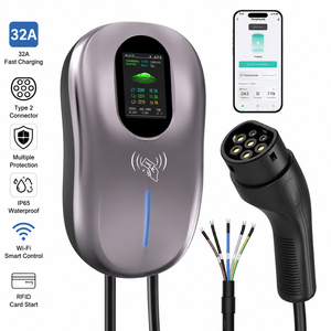 Nuevo Cargador de Pared para Vehículos Eléctricos con Certificación CE de 7kW 11kW 22kW, Enchufe Tipo 2, Pantalla LCD de 4.3 Pulgadas, IP65 Impermeable, Cable de 5m, Estación de Carga Rápida - Product Image 4