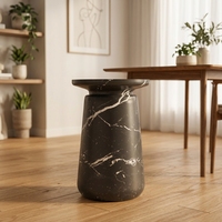 Table basse sculpturale en MgO aspect marbre, pour intérieur et extérieur, patio, salon, mobilier moderne pour salon
