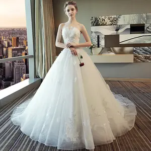 섹시한 오프 숄더 레이스 아플리케 비즈 신부 볼 가운 레이스 웨딩 드레스