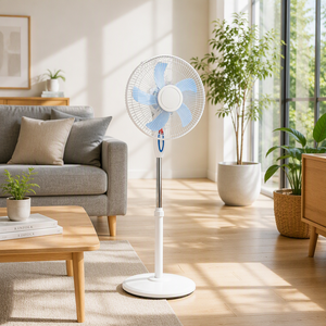Ventilateur électrique en plastique à commande mécanique personnalisée, 16 pouces, oscillant, sur pied, pour usage hôtelier - Product Image 1