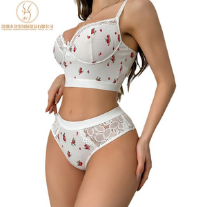 Set <span class=keywords><strong>reggiseno</strong></span> <span class=keywords><strong>Bralette</strong></span> con motivo in pizzo Sexy da donna comodo e con eleganza avanzata Set <span class=keywords><strong>reggiseno</strong></span> Push up senza cuciture - Product Image 5