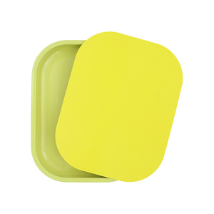 RTS SMOKE Shop ถาดกลิ้งโลหะสีเหลืองทึบพร้อมฝาอุปกรณ์เสริมสำหรับสูบบุหรี่18X14ซม. - Product Image 1