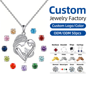 Collar con Colgante de Corazón con Piedra de Nacimiento de 12 Meses, Zirconia Colorida, Latón Hipoalergénico, DIY, Regalo de Aniversario, Día de la Madre, <span class=keywords><strong>Dropshipping</strong></span> - Product Image 1