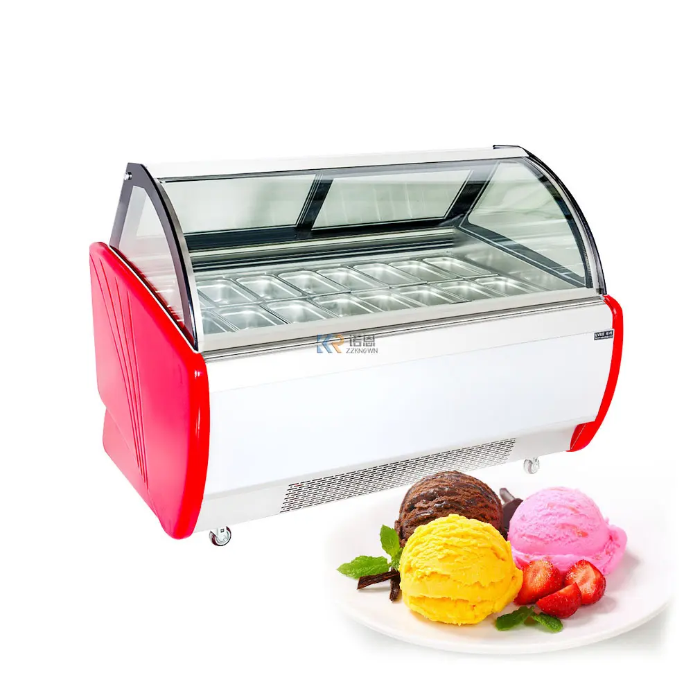 Fast Frozen Food Ice Cream Display Freezer Fridges Showcase Vertical Popsicle Gelato Display Refrigerator Freezers Countertop