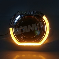 SANVI Cache-phare LED bicolore Angel Eyes 2,5-3 pouces en plastique pour accessoires de voiture avec feux de jour 12V