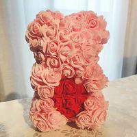 Hochwertiger 25cm Rosenbär aus konservierten Kunstblumen – Valentinstagsgeschenkbox für die Freundin – Großhandel