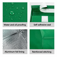 Sac d'emballage auto-adhésif en tissu non tissé thermosoudable de qualité alimentaire pour plats à emporter, isolation personnalisée en feuille d'aluminium pour thé au lait