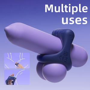 Mainan seks untuk pria cincin getar dengan penunda ejakulasi cincin pengunci segitiga pengekangan skrotum pasangan stimulasi intim - Product Image 3