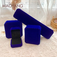 Boîte d'emballage pour bijoux en tissu velours MaoYang, motif carré uni, pour colliers, bracelets, emballage cadeau