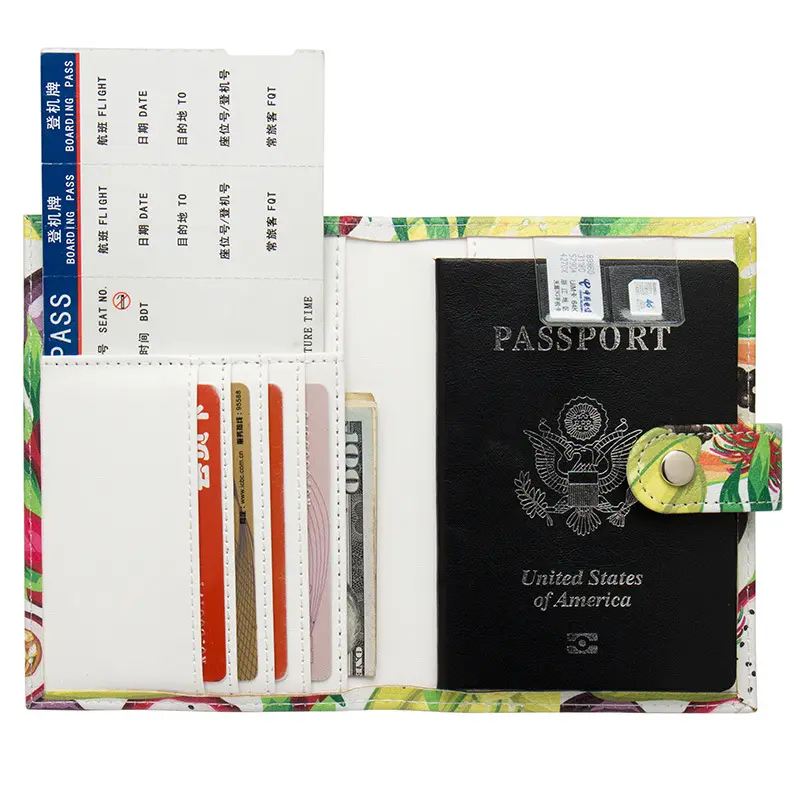 Cartoon Passport Cover Travel PU Leather Passport Holder Case Wallet for Men Women Girls
