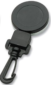 Carrete de Llave Retráctil FOCUS - Cubierta de Plástico y Base de Metal, 52 mm de Diámetro, Cable de 90 cm, Negro+Chromado - Product Image 5