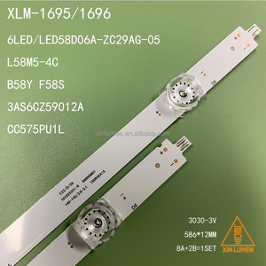 Bande de rétroéclairage <span class=keywords><strong>TV</strong></span> XLM1695 1696 6LED/<span class=keywords><strong>TV</strong></span> L58M5-4C/<span class=keywords><strong>TV</strong></span> B58Y F58S/ LED58D06A-ZC29AG-05 CC575PU1L 3AS6CZ59012A 8A+2B=10PCS 3030-3V - Product Image 4