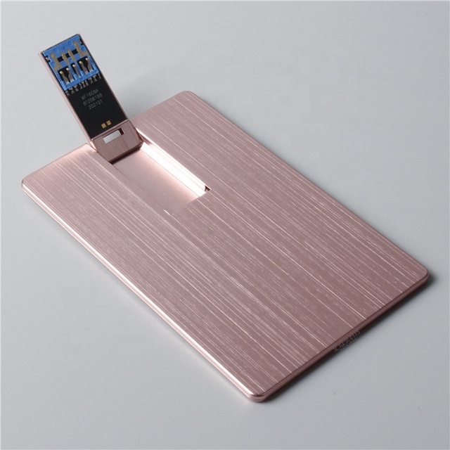Rose Gold Gold Black Card Memory Stick Custom Pen Drive Metal  Card Shaped Full Printing Logo Fast Delivery From 128MB to 128GB