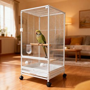 Nouvelle <span class=keywords><strong>cage</strong></span> à oiseaux en métal pour petits animaux, style <span class=keywords><strong>2025</strong></span>, facile à nettoyer avec base pour l'élevage et la vie des perroquets - Product Image 1